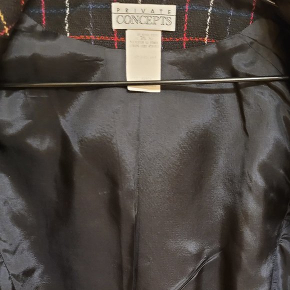 Private Concepts Vintage Plaid Crop Blazer Size 10 - Picture 8 of 8